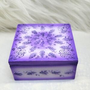 💕Purple Decorative Trinket Box Filled With Earrings